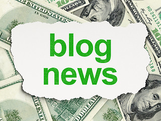 Image showing News concept: Blog News on Money background