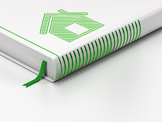 Image showing Security concept: closed book, Home on white background