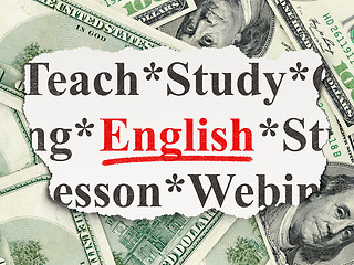 Image showing Education concept: English on Money background