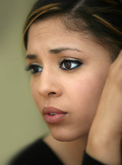 Image showing Worried teen girl