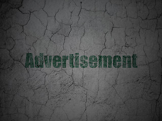 Image showing Marketing concept: Advertisement on grunge wall background