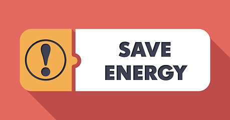 Image showing Save Energy Concept on Scarlet in Flat Design.