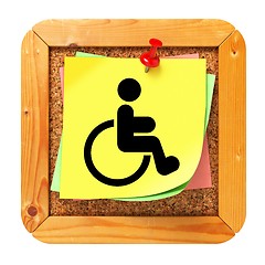 Image showing Disabled Concept - Sticker on Message Board.