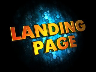 Image showing Landing Page Concept on Digital Background.