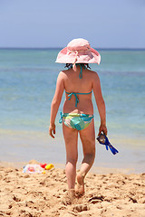 Image showing Little girl on the beach
