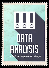 Image showing Data Analysis on Blue in Flat Design.