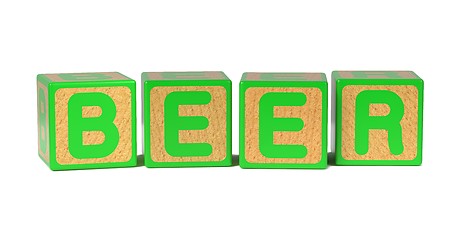 Image showing Beer - Colored Childrens Alphabet Blocks.