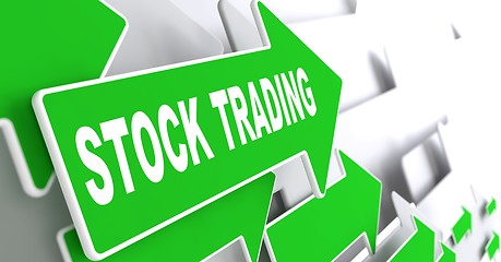 Image showing Stock Trading on Green Arrow.