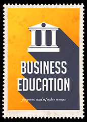 Image showing Business Education on Yellow in Flat Design.