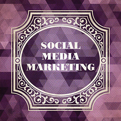 Image showing Social Media Marketing Concept. Vintage design.