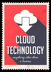 Image showing Cloud Technology on Red in Flat Design.