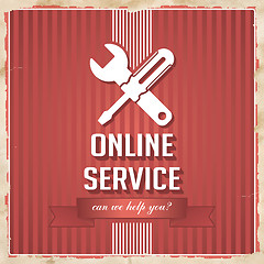 Image showing Online Service Concept on Red in Flat Design.