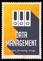 Image showing Data Management on Yellow in Flat Design.