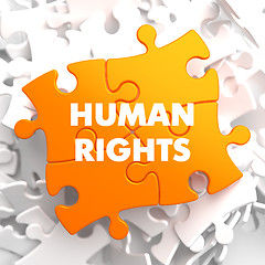 Image showing Human Rights on Orange Puzzle.