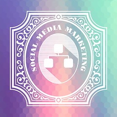 Image showing Social Media Marketing. Pastels Vintage Design Concept.