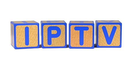 Image showing IPTV - Colored Childrens Alphabet Blocks.