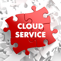 Image showing Cloud Service on Red Puzzle.