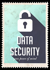 Image showing Data Security on Blue in Flat Design.