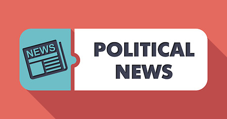 Image showing Political News Concept on Scarlet in Flat Design.