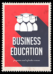 Image showing Business Education on Red in Flat Design.