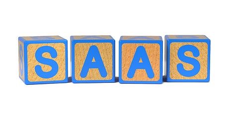 Image showing SAAS - Colored Childrens Alphabet Blocks.