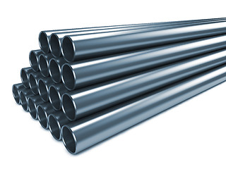 Image showing Steel Pipes Isolated on White Background.