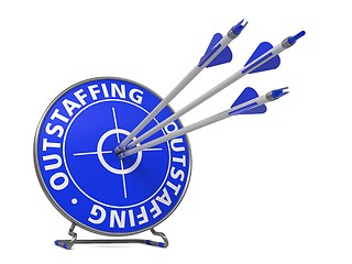 Image showing Outstaffing Concept - Hit Target.