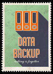 Image showing Data Backup on Green in Flat Design.