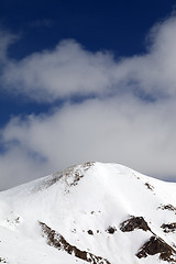 Image showing Winter mountains and off-piste slope at nice day