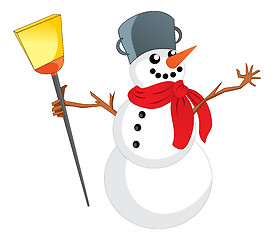 Image showing Snowman with scarf
