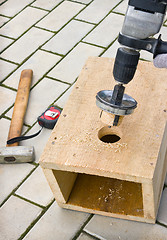 Image showing Birdhouse in manufacturing stage