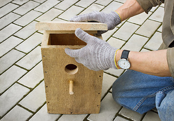 Image showing Making  birdhouse