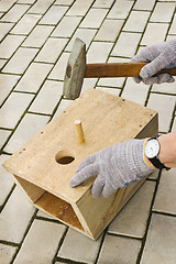 Image showing Manufacture of manually birdhouse