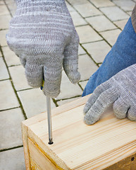 Image showing Make a birdhouse manually