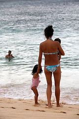 Image showing Family on the beach