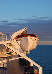 Image showing Lifeboat on ferry