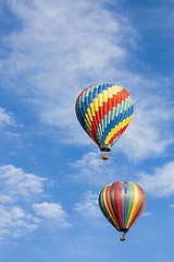 Image showing Beautiful Hot Air Balloons Against a Deep Blue Sky