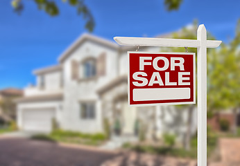 Image showing Home For Sale Sign in Front of New House