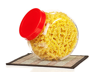 Image showing Pasta in glass pot