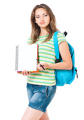 Image showing Girl with backpack