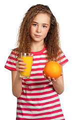 Image showing Girl with orange juice