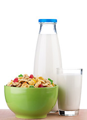 Image showing Cornflakes and milk