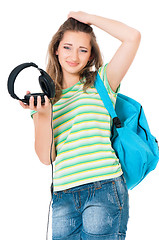 Image showing Girl with backpack