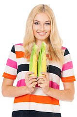 Image showing Woman with maize