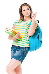 Image showing Girl with backpack