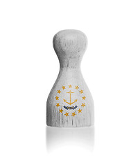 Image showing Wooden pawn with a painting of a flag