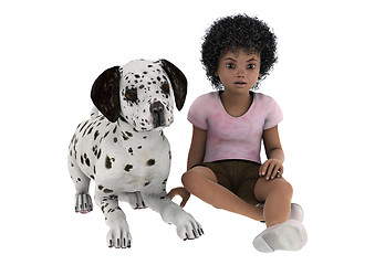 Image showing Child and Dog