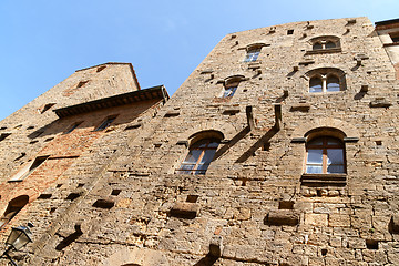 Image showing Ancient tower houses in Volterra