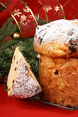 Image showing Panettone the italian Christmas fruit cake