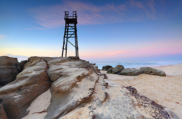 Image showing Shark Tower at Redhead Beach